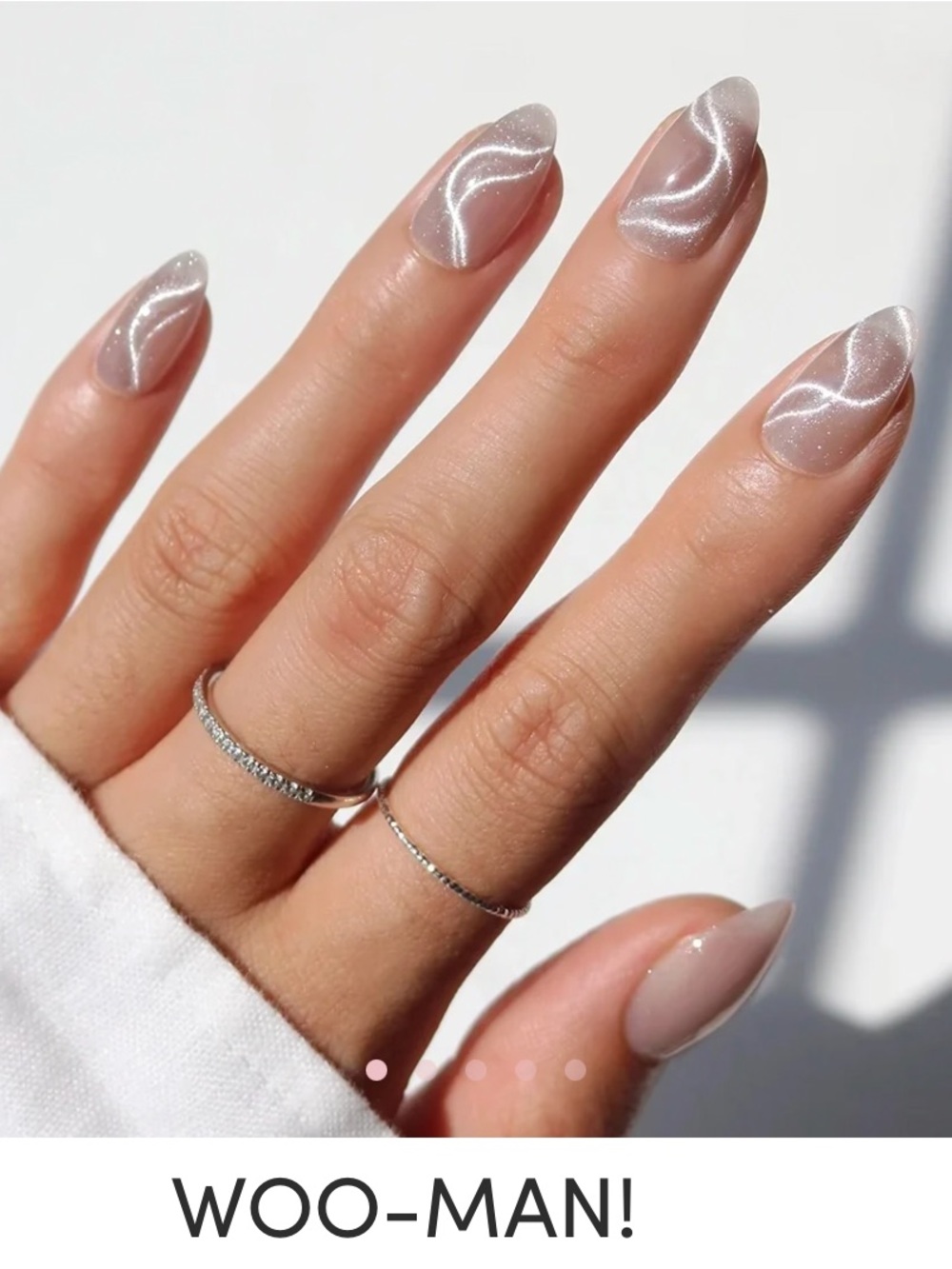 GLAMNETIC x Glamzilla Nude Swirl Press-On Nails – Sheer Elegant Set Woo-Man! - Picture 2 of 5